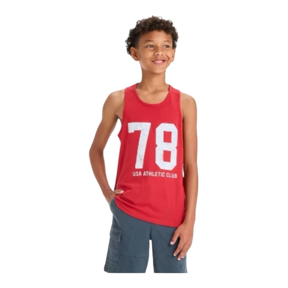 ❤️3/$15 NWT Boy's Red Athletic Tank Top Size L(10/12)